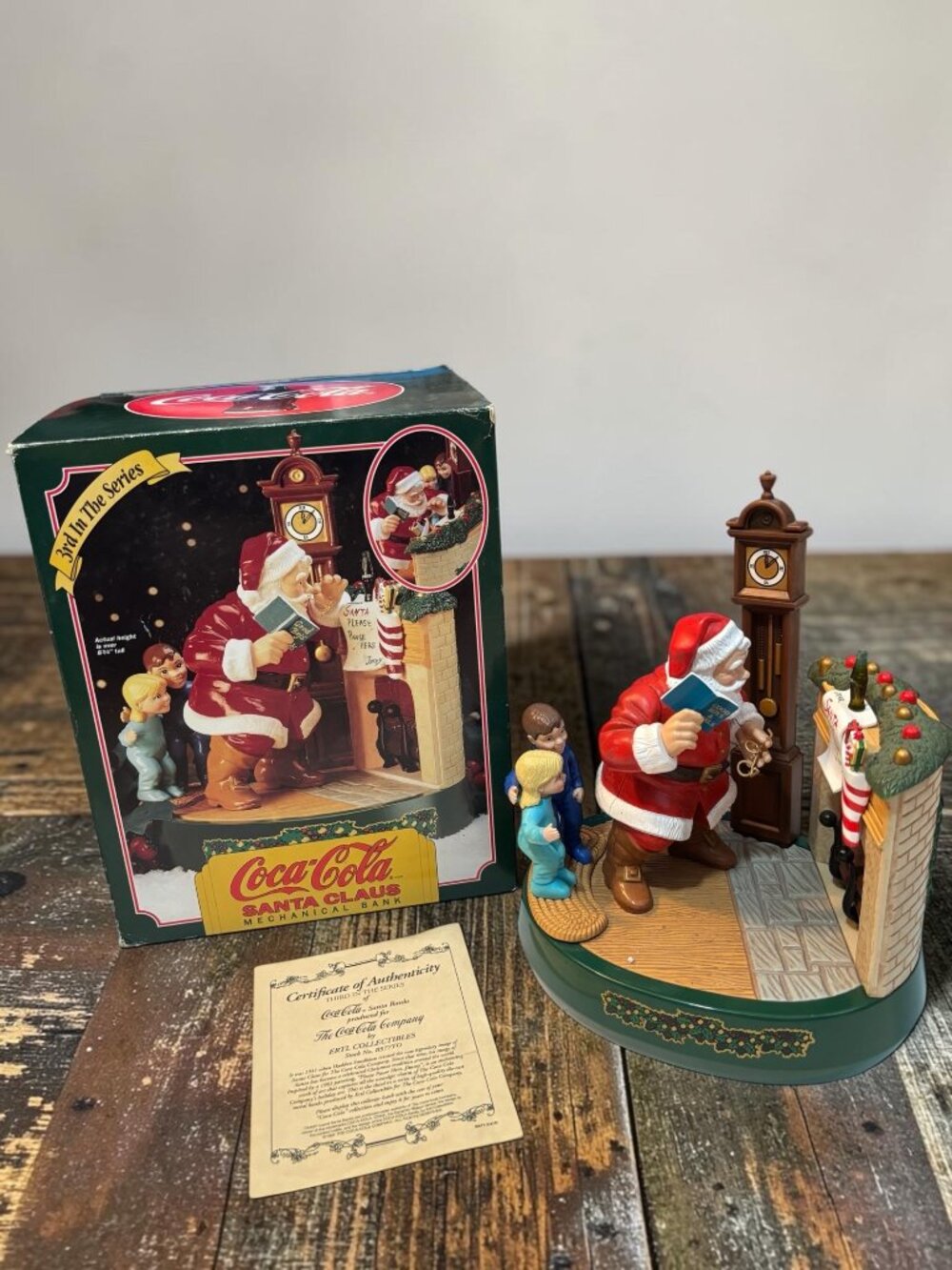Coca-Cola Santa Claus Mechanical Bank By Ertl Collectibles With Certificate Of A